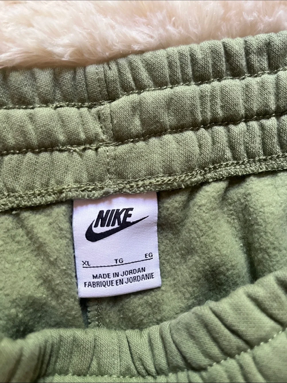 Nike Olive Green Sweatpants with White Logo